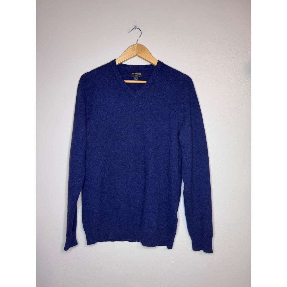 Club Room‎ Luxury 100% Cashmere Sweater Mens Small Blue